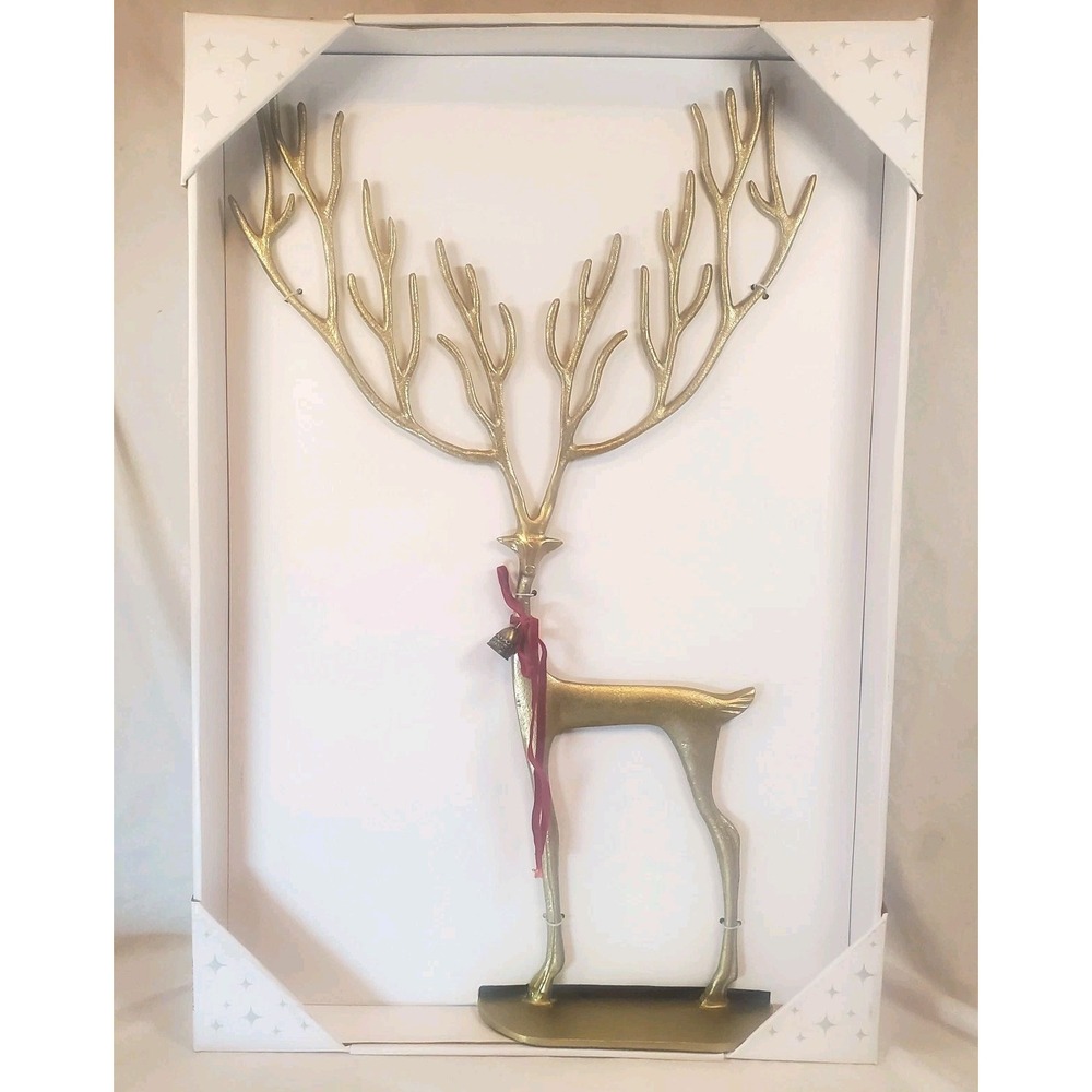 Merry Moments Dramatic Gold Reindeer Large 26"‎ New Aldi Decorative Holiday
